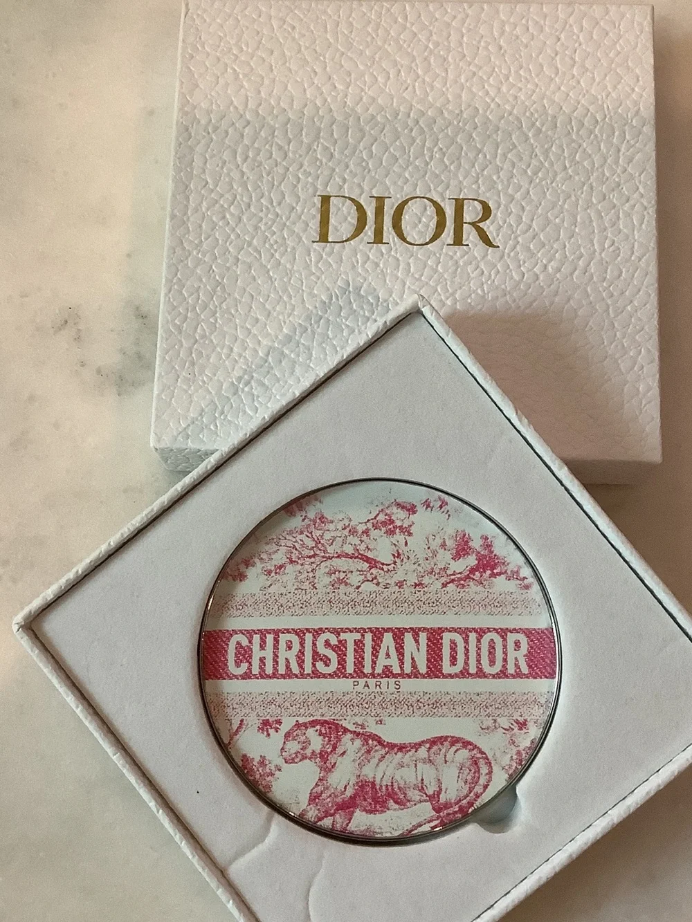 Christian Dior White and Pink Compact Mirror, Brand New GWP